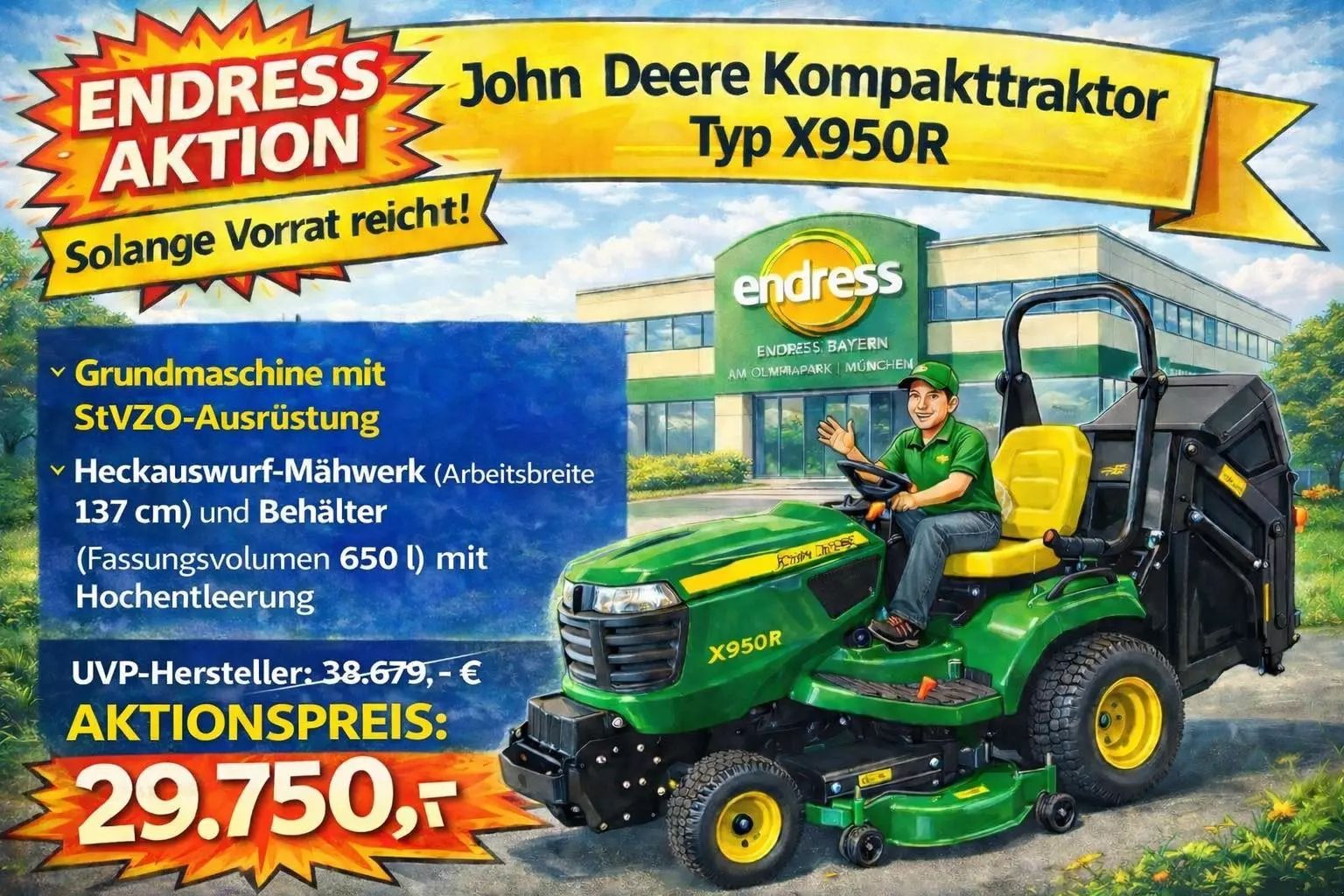 John Deere X950R Tractor 25.000 EUR