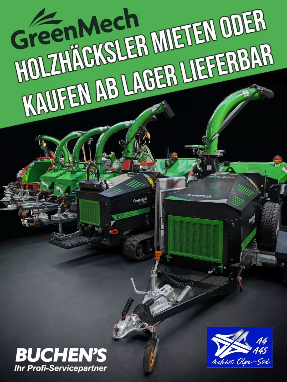 E-FARM: Greenmech evo165d - Déchiqueteuse et broyeur de bois - id EYFZZXD - 29 900 € - Année: 2023 - Allemagne