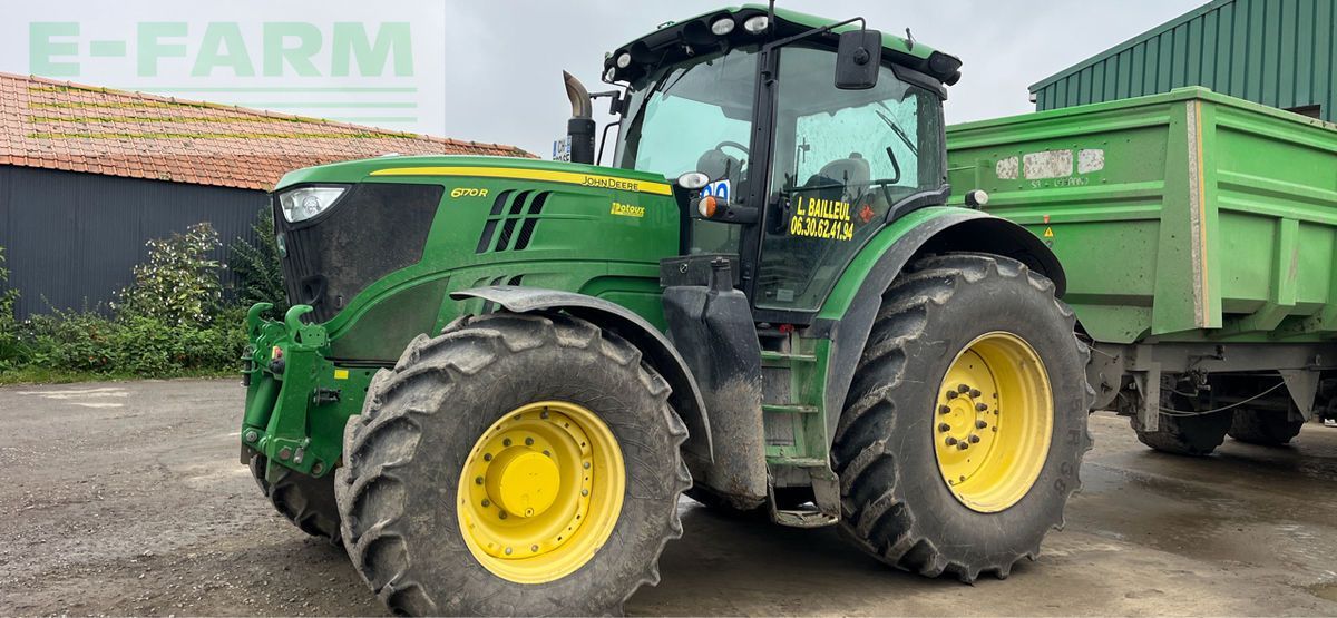 E-FARM: John Deere 6170 R - Traktor - id YTX8XHP - 63 000 € - Rok produkcji: 2012 - Motogodziny: 7500,Moc silnika: 170,Francja