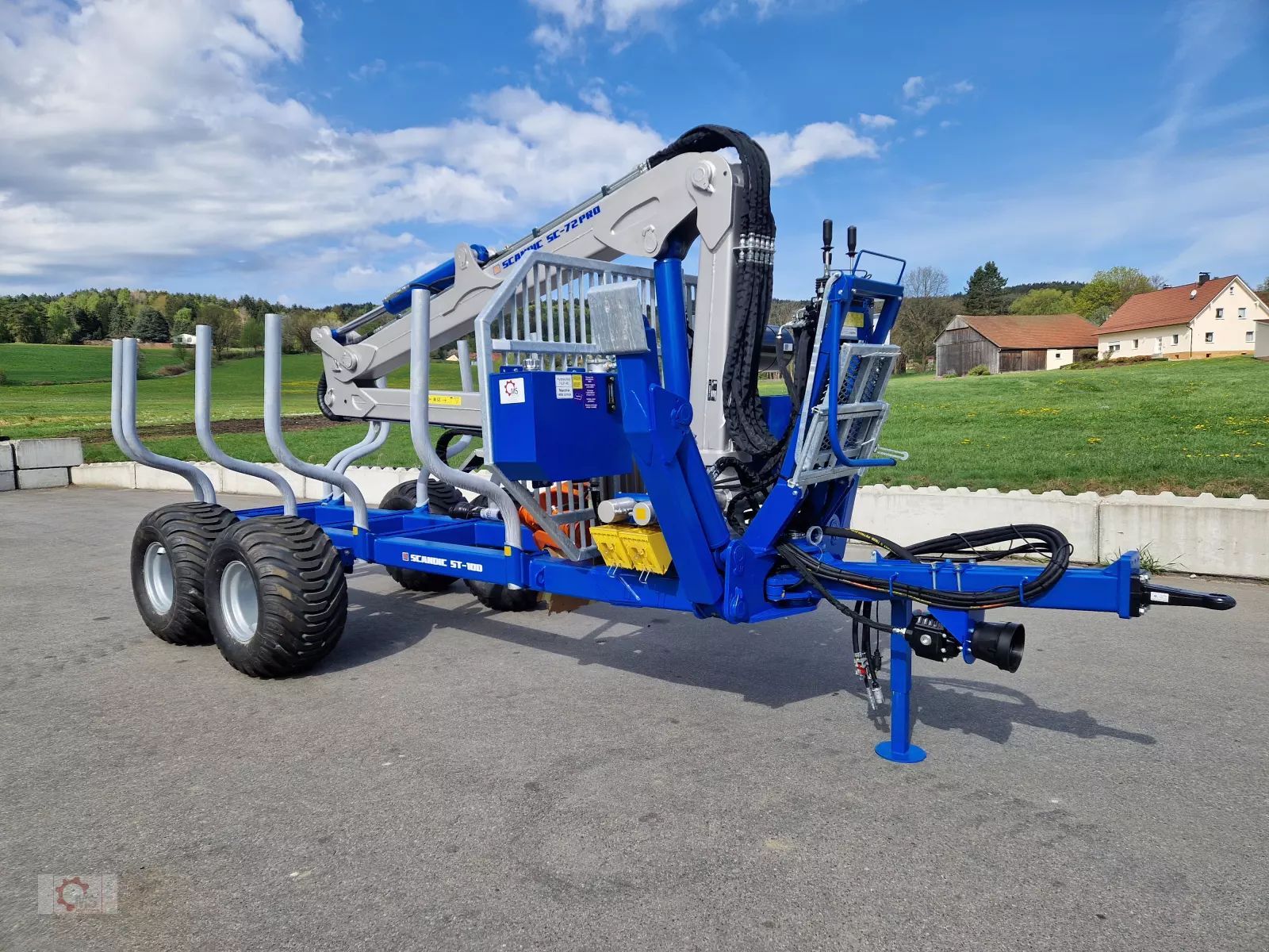 E-FARM: Scandic st-10d 13t 7,9m kran 850kg hubkraft druckluft - Forstanhänger - id YY3VGZL - Baujahr: 2025 - Deutschland