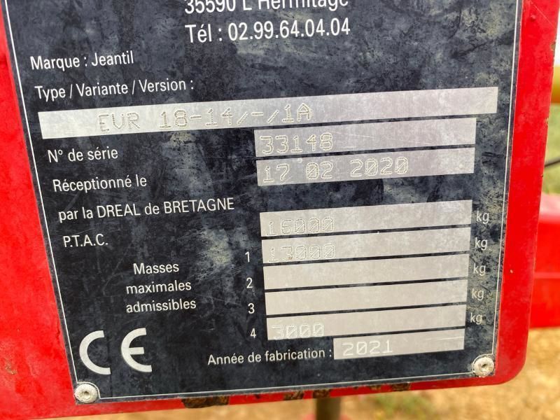 Jeantil evr 18-14 Roztrząsacz obornika i kompostu