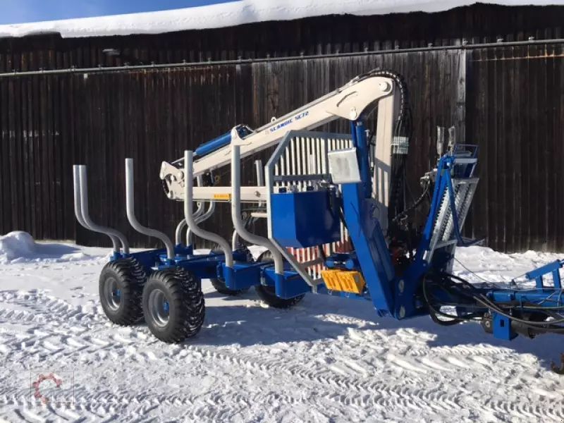 E-FARM: Scandic st-10s 13t rückewagen 7,9m kran 550kg hubkraft druckluft seilwinde - Forestry trailer - id JKRALVK - Year of construction: 2025 - Germany