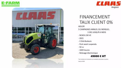 E-FARM: Claas Nexos 230 VE - Tractor - id XQEQMSZ - €49,000 - Year of construction: 2021 - Engine hours: 1,009,Engine power (HP): 90,France