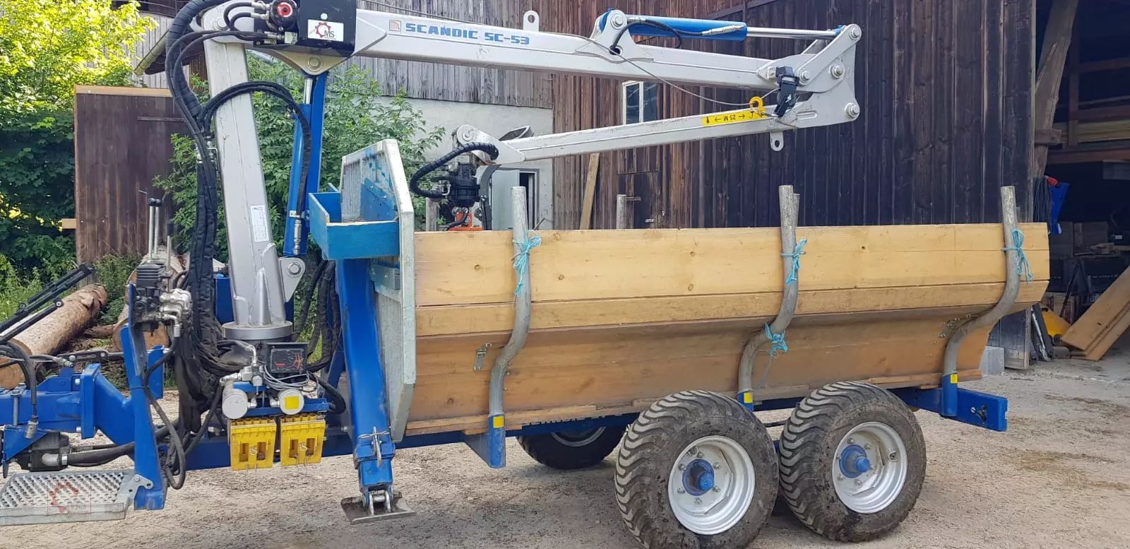 E-FARM: Scandic st-6 rückewagen 7,4t 5,9m kran 600kg hubkraft auflauf hydr. bremse eigenölversorgung kranseilwinde - Forstanhänger - id ZGKQBM4 - 17.563 € - Baujahr: 2022 - Deutschland