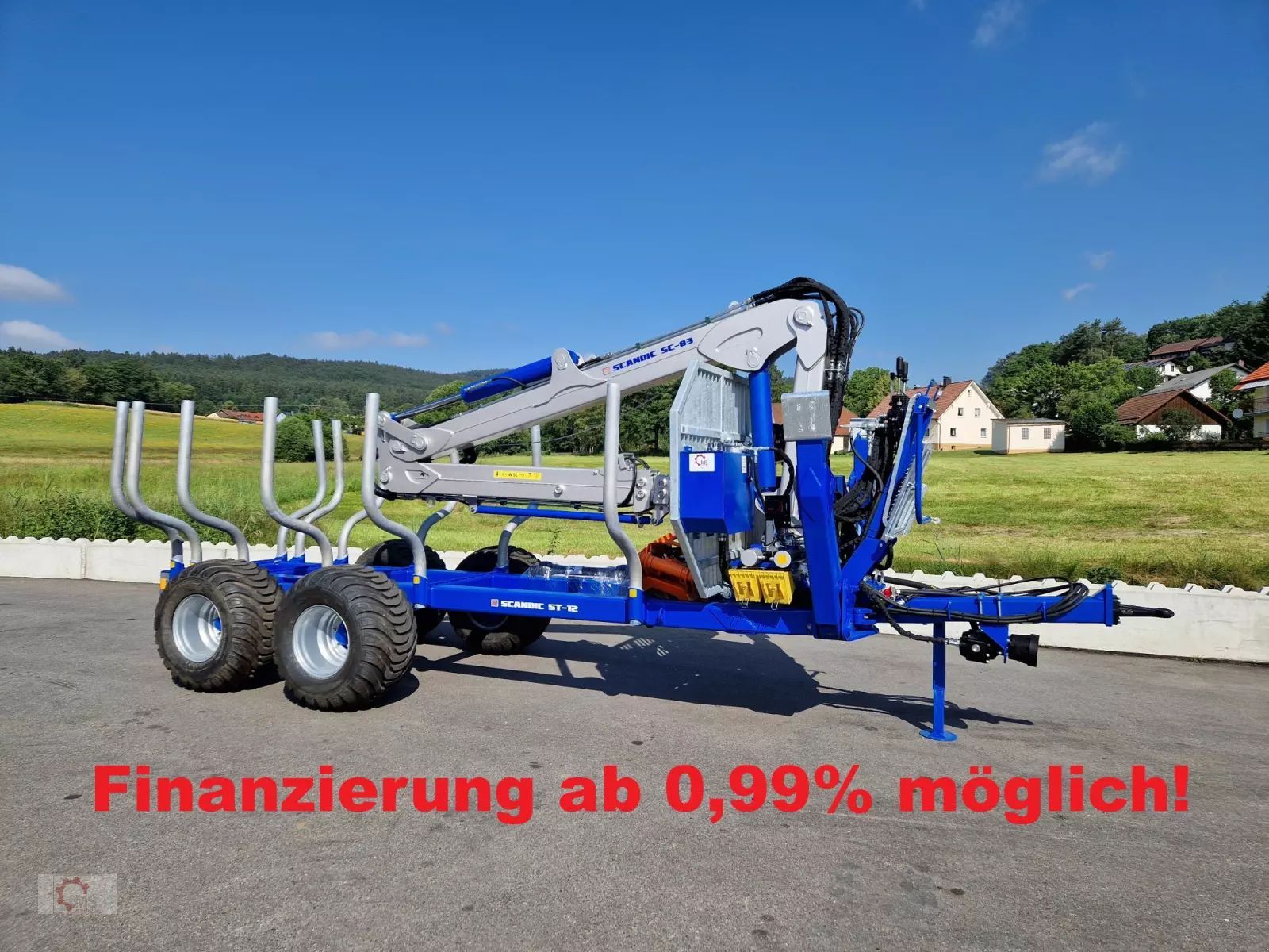 Scandic st-12d 16t druckluft 9m kran 750kg hubkraft seilwinde rückewagen Forestry trailer