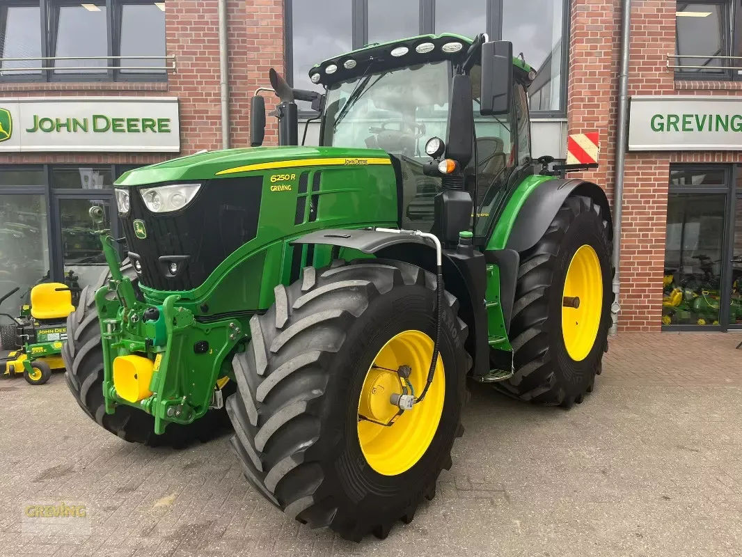 E-FARM: John Deere 6250 R - Traktor - id JSZQJNZ - 153.500 € - Produktionsår: 2019 - Motortimer: 3.160,Motoreffekt (HP): 301,Tyskland