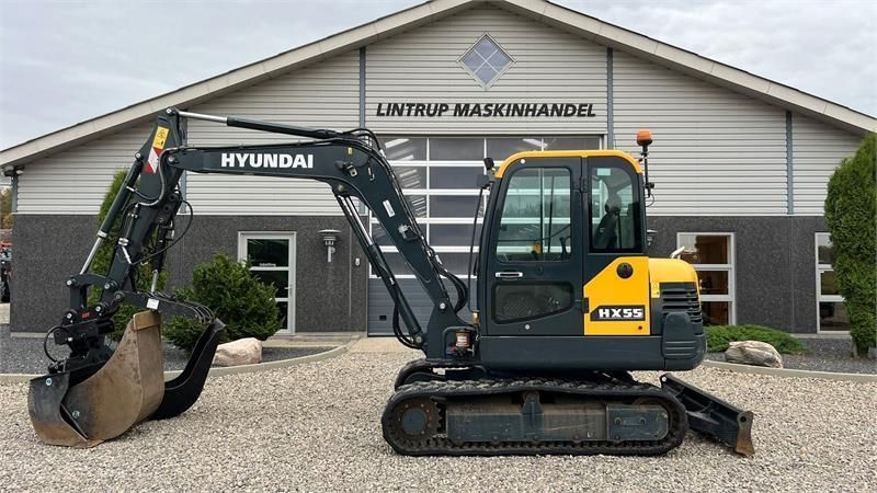 HYUNDAI hx55 med hydrema skifte og centralsmørring og grab Mini excavator €45,479