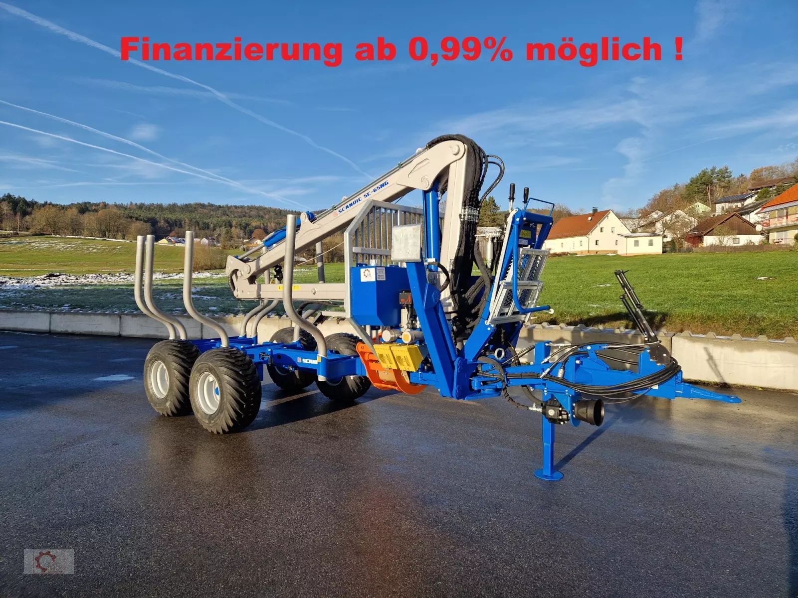 Scandic st-8 7,1m kran 600kg hubkraft aufl-hydr.bremse Forstanhänger