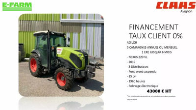 E-FARM: Claas Nexos 220 VL - Tractor - id ETVNMJJ - €43,000 - Year of construction: 2019 - Engine hours: 1,975,Engine power (HP): 78,France