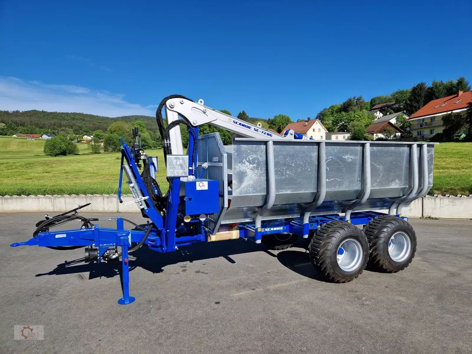 Scandic st-8 7,9m kran 550kg hubkraft auflauf hydr. bremse Forestry trailer