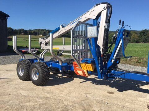 E-FARM: Scandic st-8 10,5t 7,1m kran 600kg hubkraft druckluft - Remorque forestière - id IXF1DNB - Année: 2025 - Allemagne