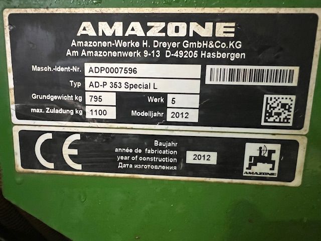 Amazone AD-P 353 Special P Συνδυασμός σπαρτικών μηχανών 22.000 €
