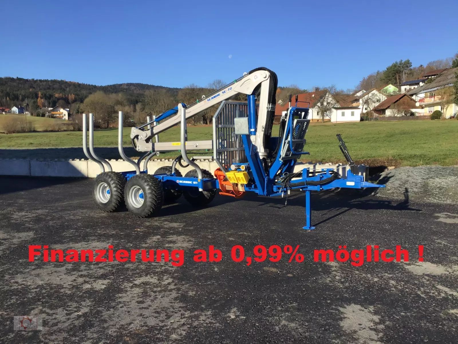 Scandic st-8 7,9m kran 550kg hubkraft auflauf hydr. bremse Forestry trailer
