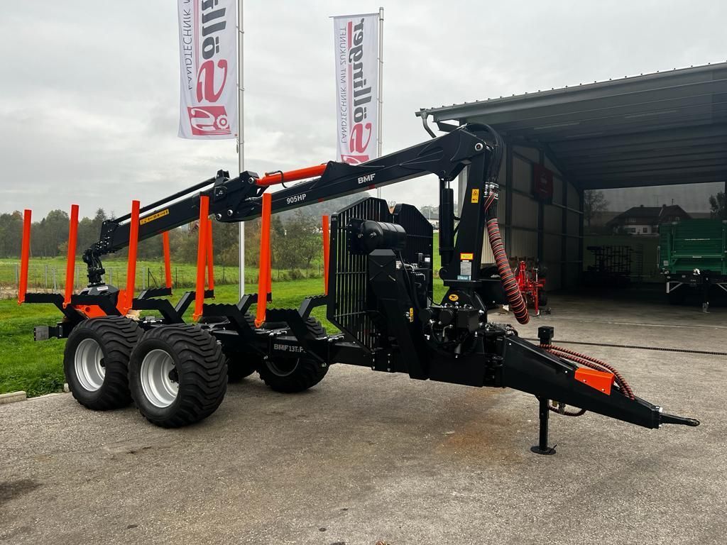 E-FARM: BMF bmf 13t1 + 905hp kran - Forestry trailer - id QGL2BCC - Year of construction: 2025 - Austria