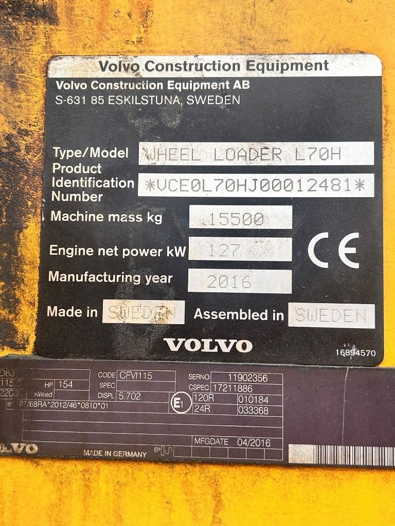 VOLVO l 70 h Wheel loader €48,483