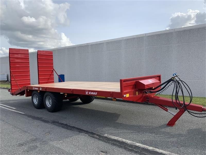 E-FARM: tinaz 12 tons maskintrailer med hydrauliske bredde rampe - Trailer - id GYZRQJJ - 15.348 € - Danmark