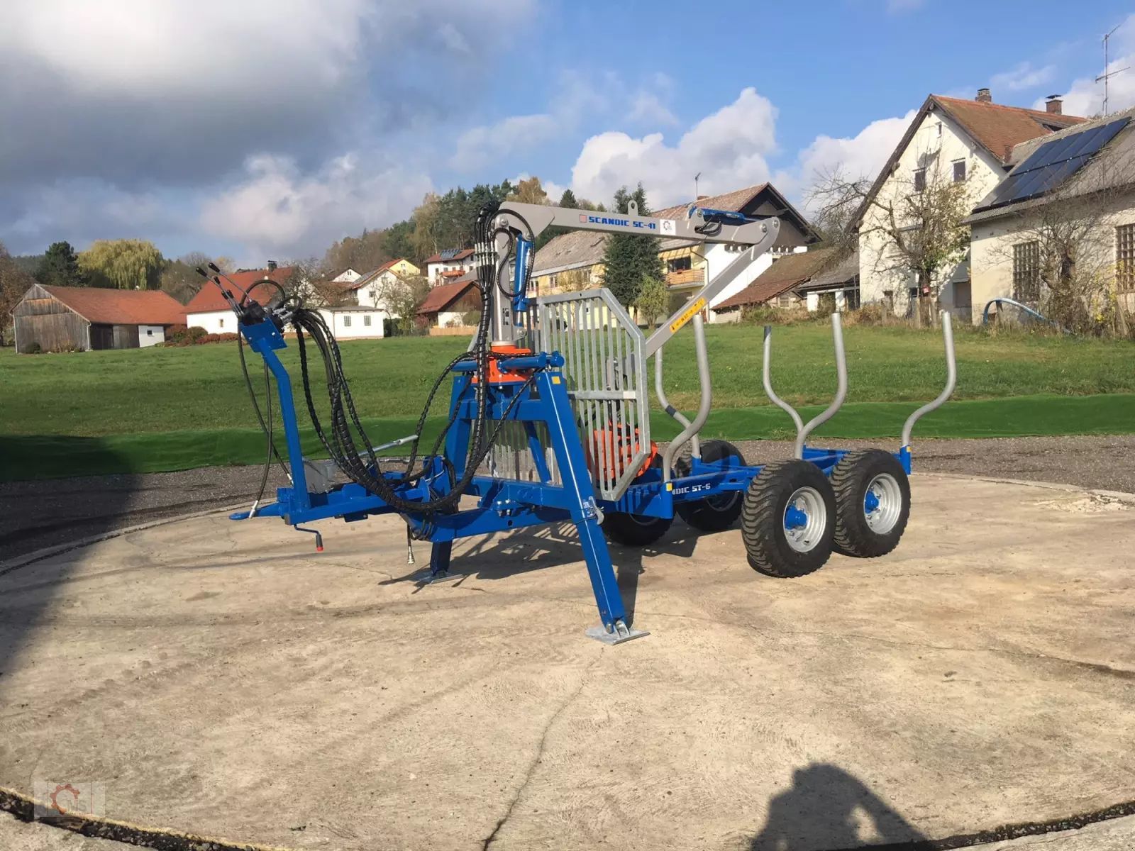 Scandic st-6 7,4t 4,5m kran auflauf hydr. bremse Forstanhänger