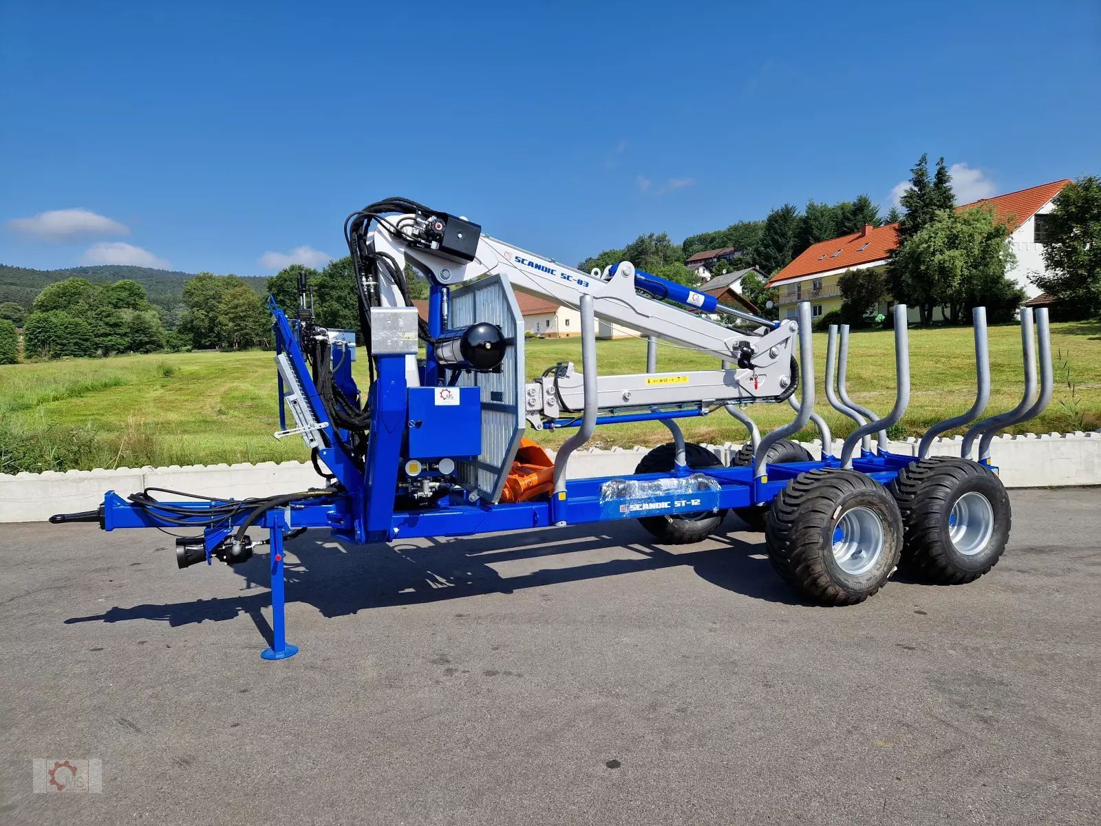 E-FARM: Scandic st-12d 16t druckluft 9m kran 750kg hubkraft seilwinde rückewagen - Forstanhänger - id VLWXPLZ - Baujahr: 2025 - Deutschland