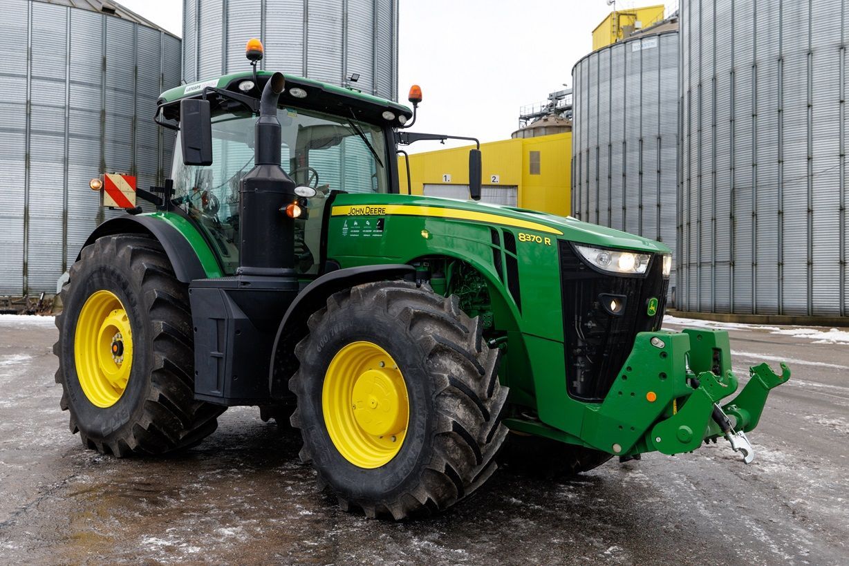 E-FARM: John Deere 8370 R - Traktor - id 98NQVIZ - 189 999 EUR - Gyártási év: 2019 - Üzemóra (motor): 2964,Motor teljesítménye (LE): 506,Lettország