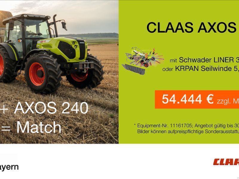E-FARM: Claas Axos 240 - Tractor - id 5PHPZIQ - €54,444 - Year of construction: 2023 - Engine power (HP): 98,Germany