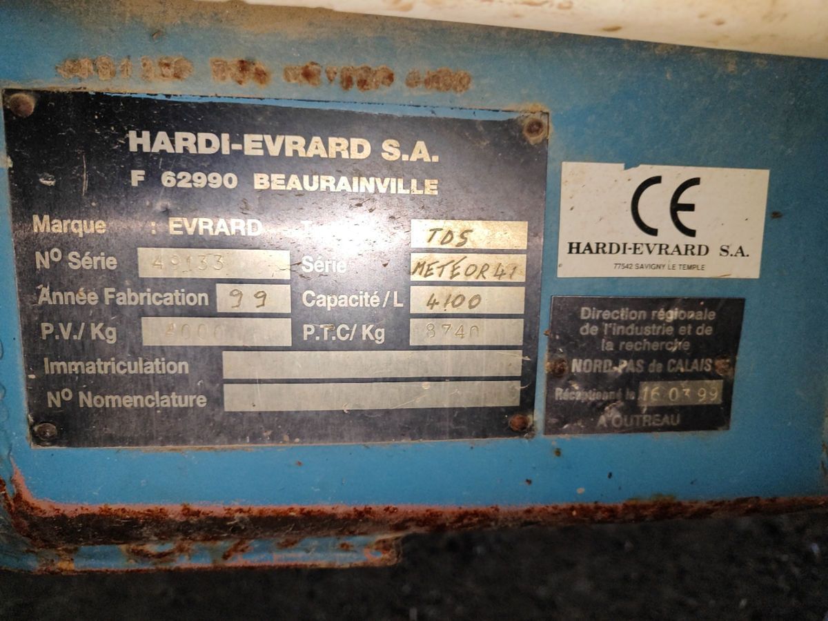 E-FARM: Evrard meteor 4100 - Sprayer - id MEKQGLG - €9,000 - Year of construction: 1999 - France