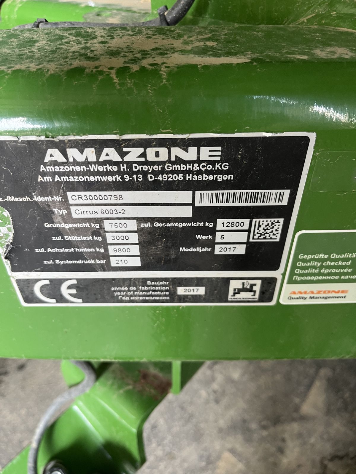 Amazone cirrus 6003-2 Drill €69,000