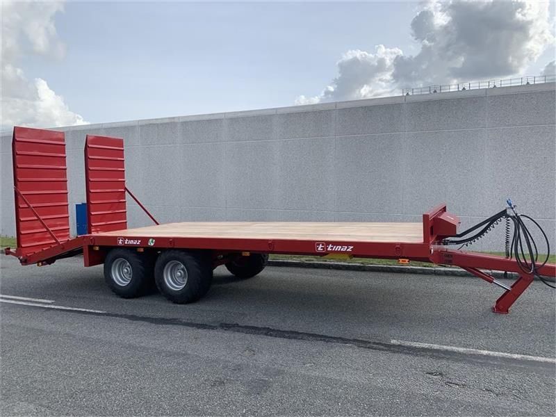 E-FARM: tinaz 12 tons maskintrailer med hydrauliske bredde rampe - Trailer - id GYZRQJJ - 15.349 € - Danmark