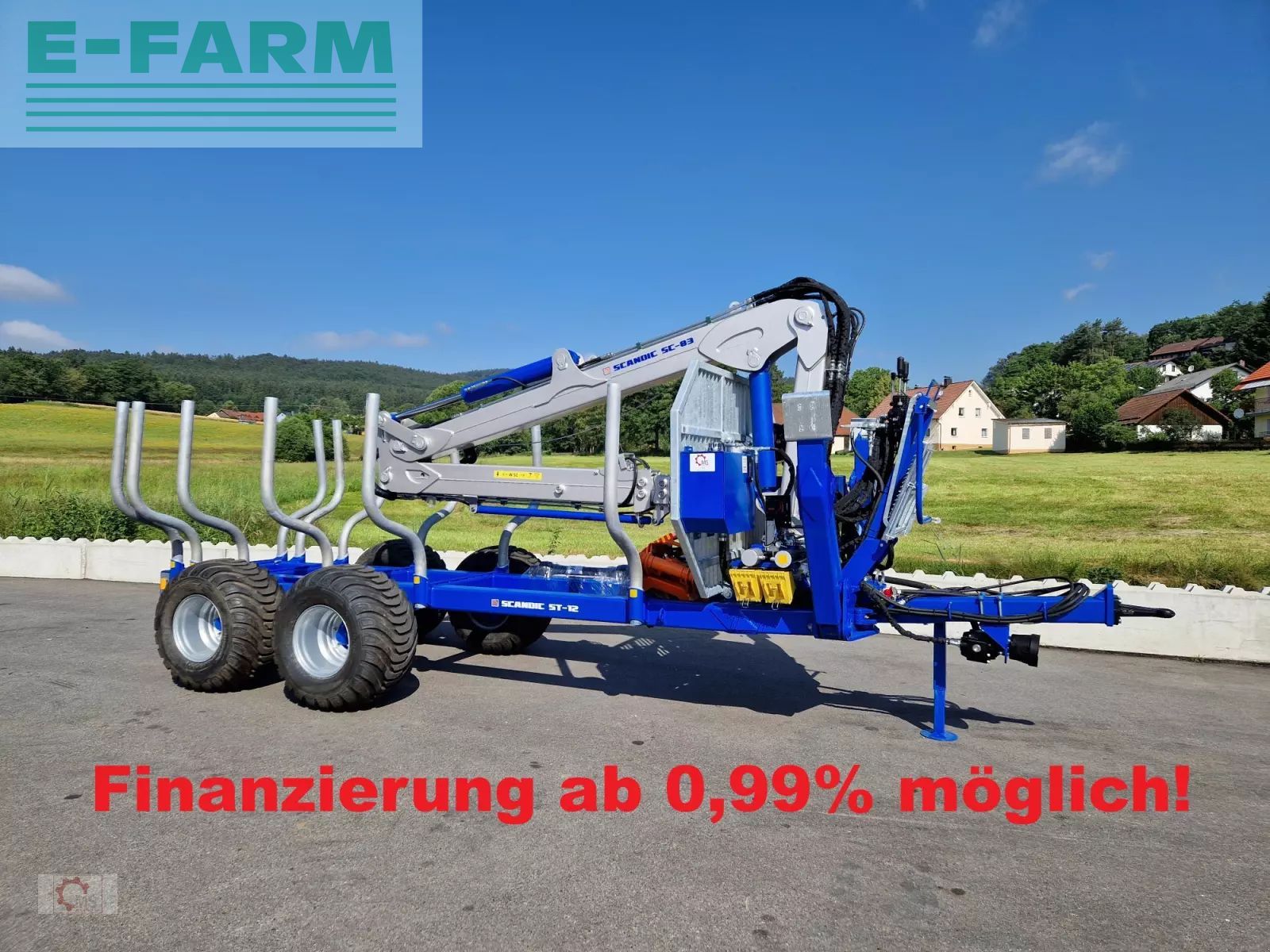 Scandic st-12d 16t druckluft 9m kran 750kg hubkraft seilwinde rückewagen Forestry trailer