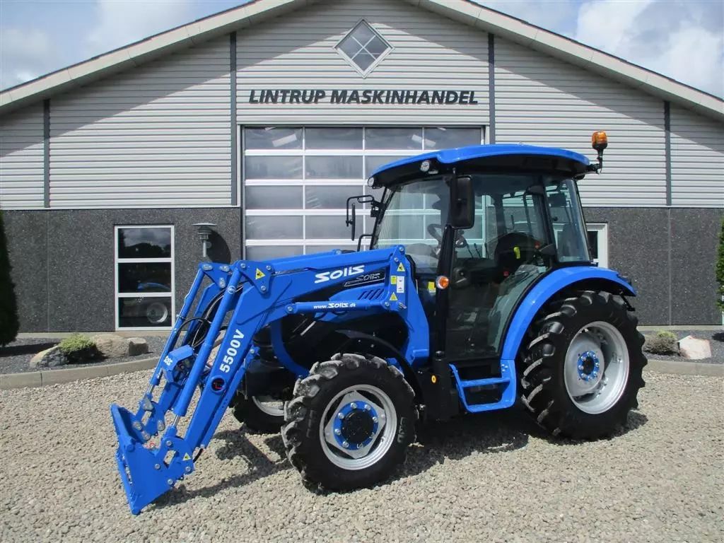 Solis 50 fabriksny traktor med 2 års garanti, lukket kabine med klima anlæg, og fuldhydraulisk frontlæsser på Traktor 30 509 €