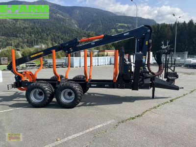 E-FARM: BMF 10t2 doppelrahmen mit kran bmf 750 - Forestry trailer - id M5HW5JZ - €33,250 - Year of construction: 2022