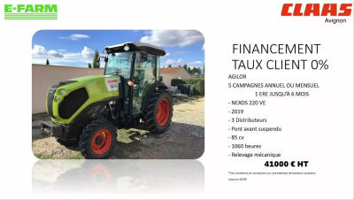 E-FARM: Claas Nexos 220 VE - Tractor - id JMPPTID - €41,000 - Year of construction: 2019 - Engine hours: 1,056,Engine power (HP): 78,France