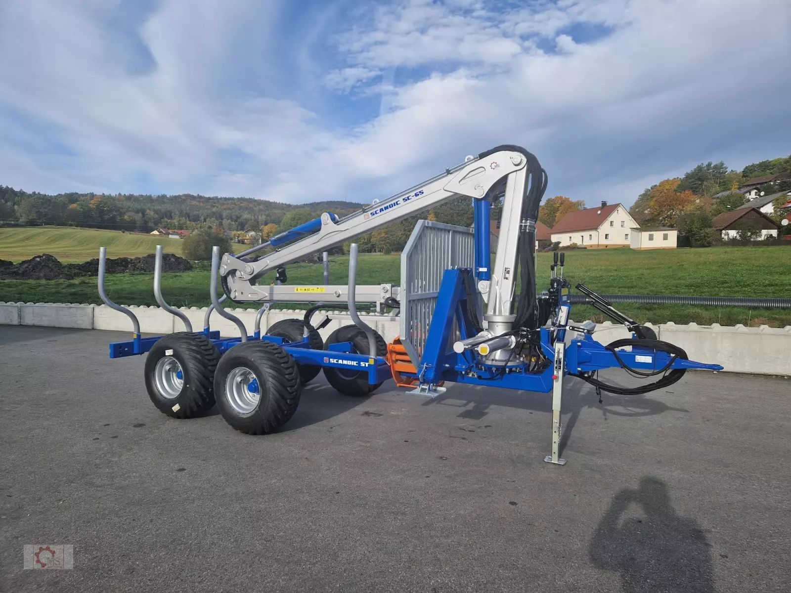 Scandic st-7 rückewagen 7,4t 7,1m kran 450kg hubkraft auflauf hydr.bremse Forstanhänger