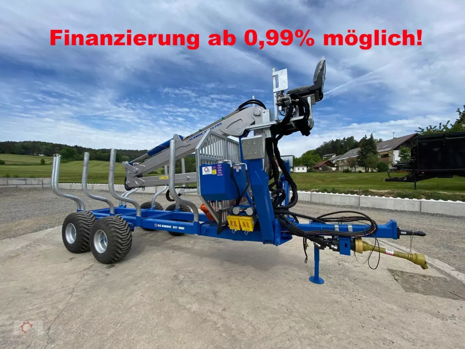 Scandic st-10d 13t 7,9m kran 850kg hubkraft druckluft hochsitz Remorcă forestieră
