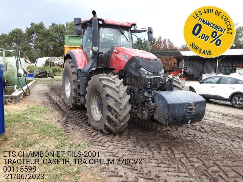 E-FARM: Case IH Optum 270 CVX - Tractor - id B98KIVE - 108.000 EUR - Anul: 2018 - Citeste ore: 4.543,Muterea motorului: 270,Franța