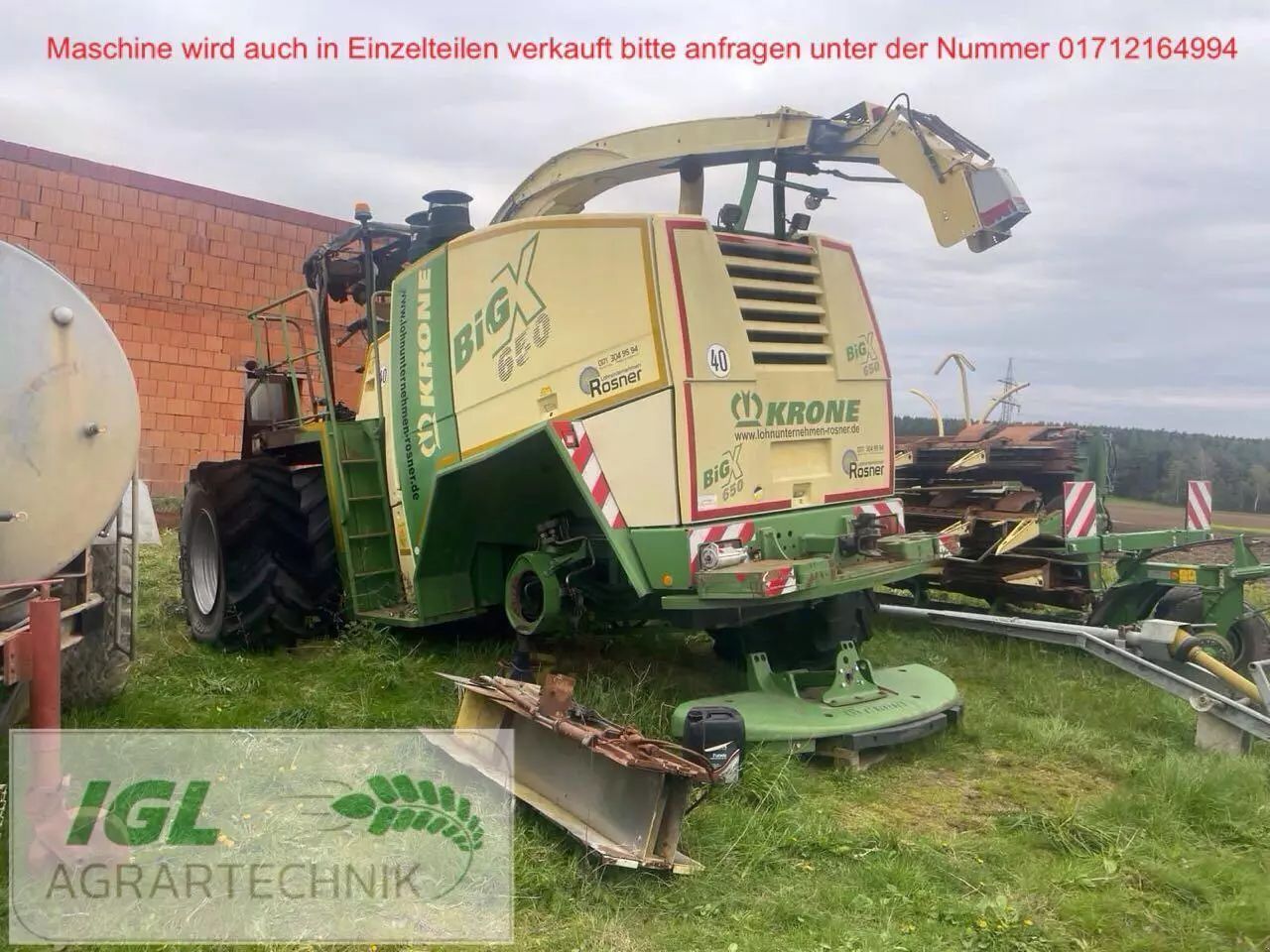 E-FARM: Krone BiG X 650 - Feldhäcksler (selbstfahrend) - id HXXREHL - Baujahr: 2009 - Motorleistung (PS): 650,Deutschland