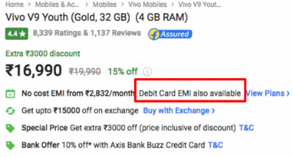 Mobiles on Debit Card EMI [How to Guide] - 2019