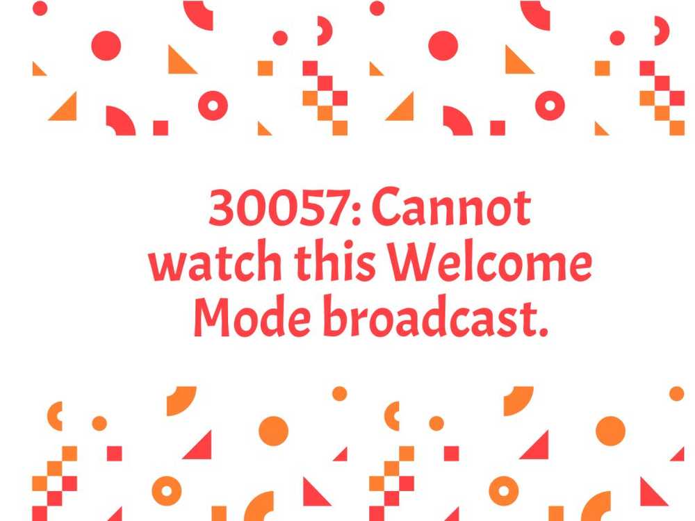 What is 30057-error?