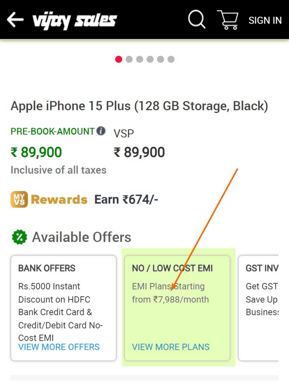 iPhone 15 EMI starts ₹3,941 per month Debit Card EMI