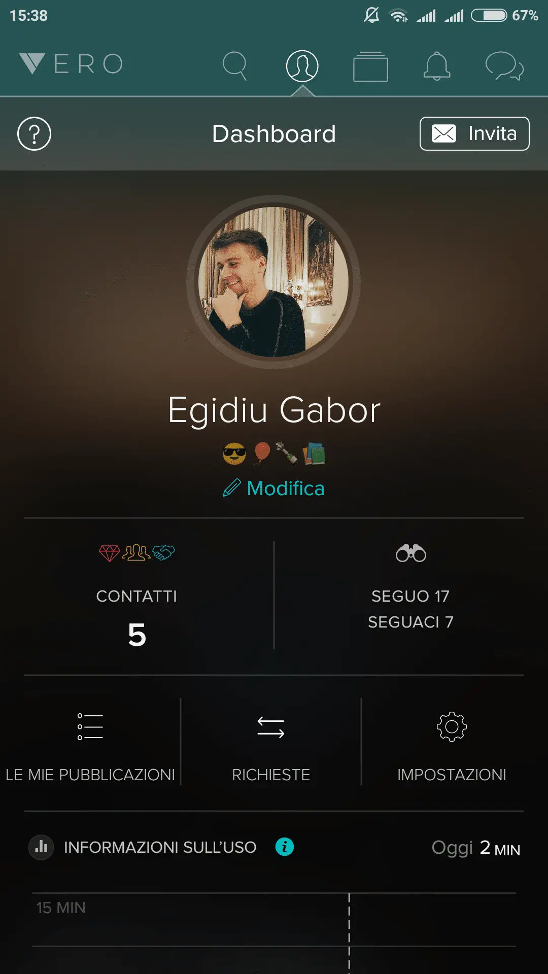 Vero Social network profilo