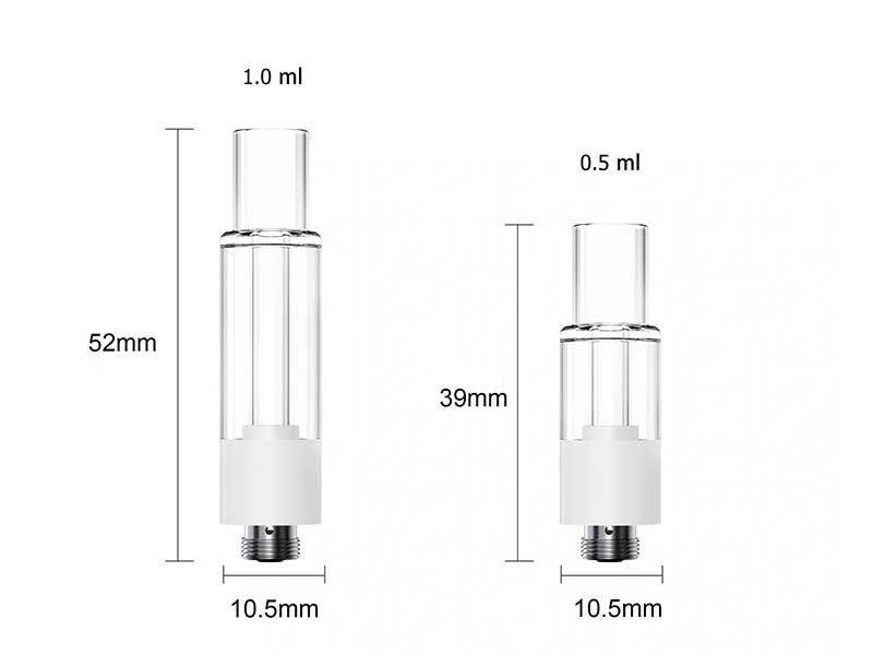 all glass cartridge size