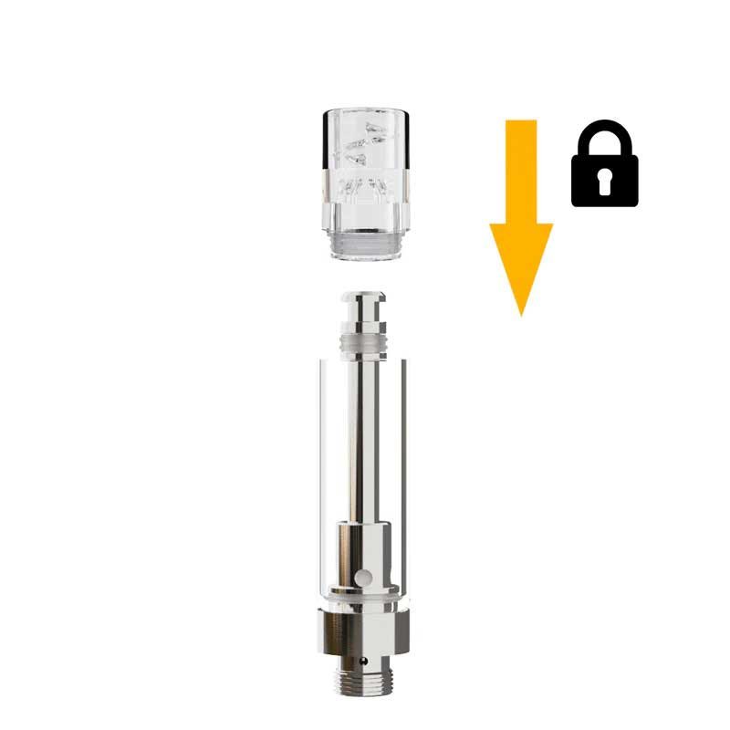 1.0ml Clear Barrel Cap Easy-Press Glass Cartridge
