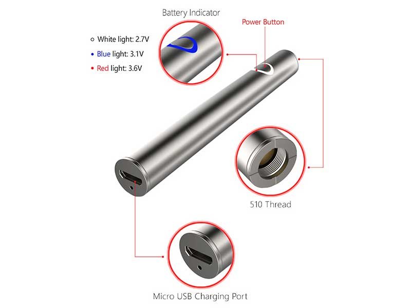 380mah max vape pen battery