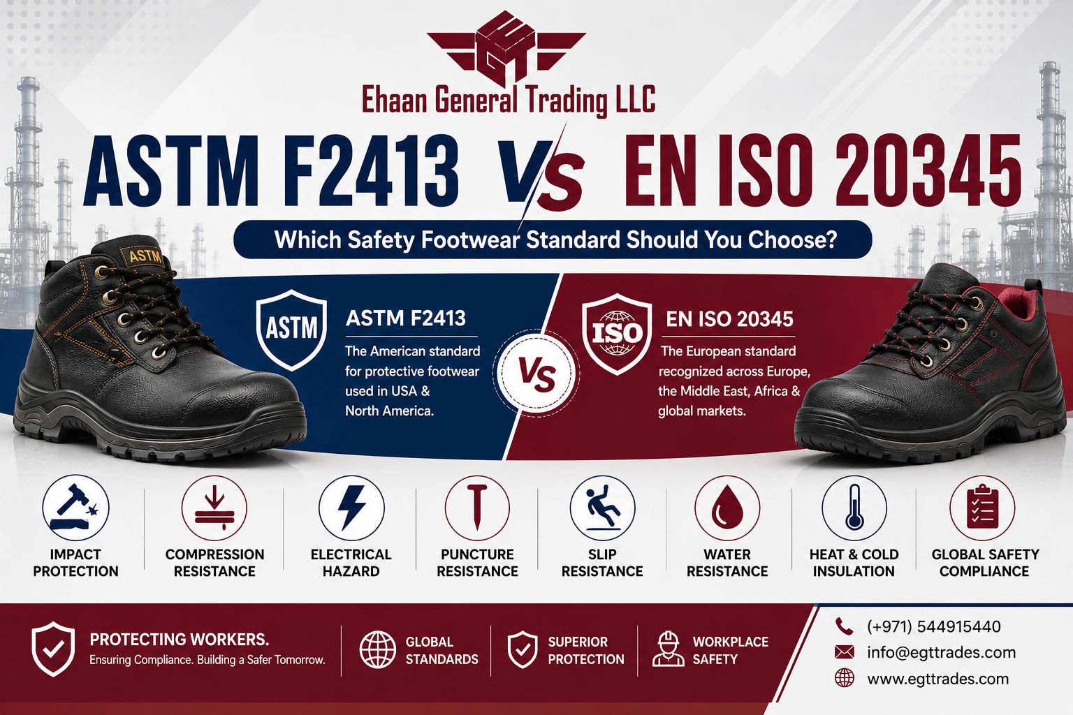 ASTM F2413 vs EN ISO 20345