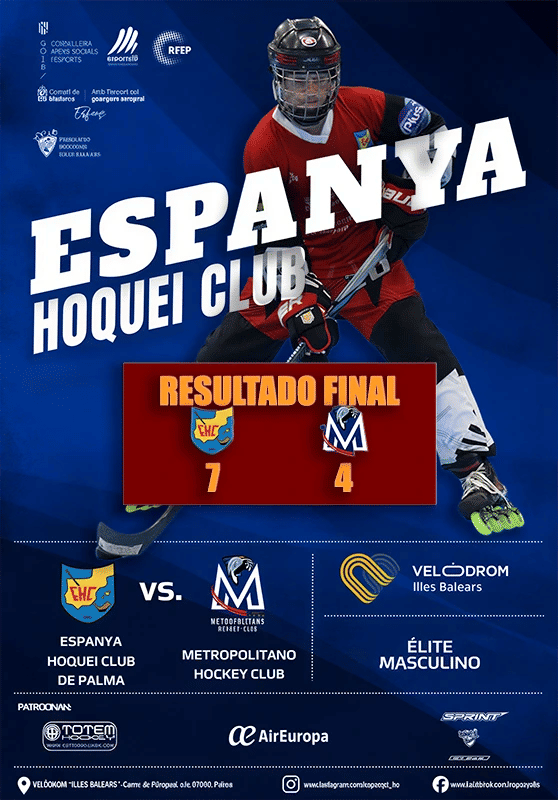 Elite: El Espanya Hoquei Club de Palma vence a Metropolitano HC  7-4