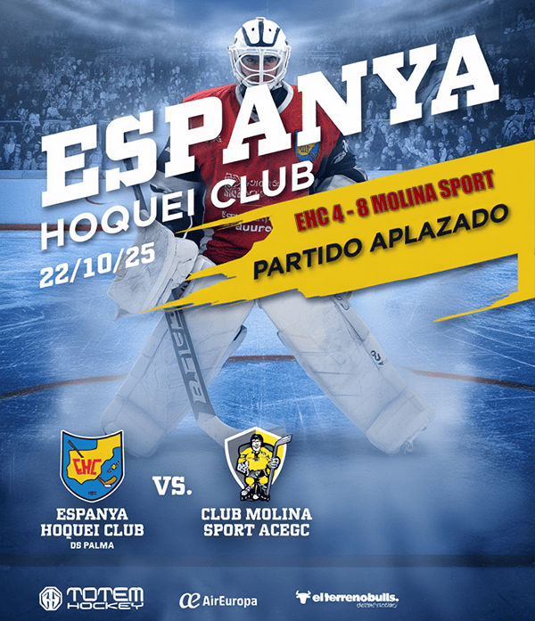 Elite: El EHC de Palma Lucha hasta el Final ante un Contundente Molina Sport (4-8)