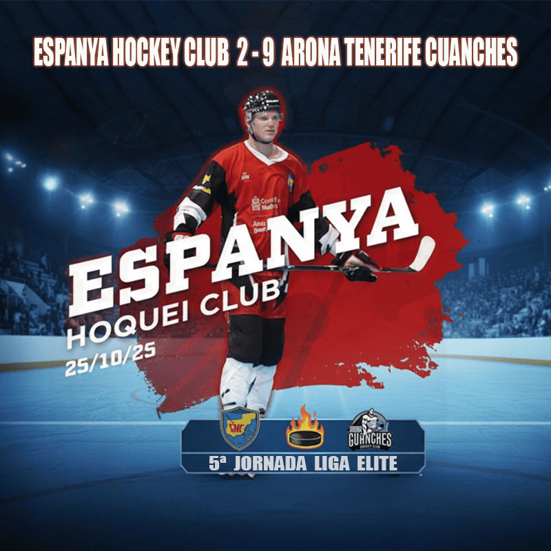 Elite:El Espanya Hoquei Club cae 9-2 ante Arona Tenerife Guanches Hockey con importantes bajas
