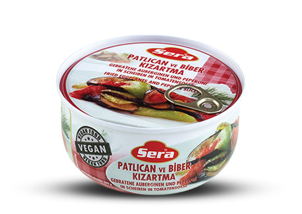 Sera Gebratene Auberginen und Peperoni in scheiben in Tomatensosse - Patlıcan ve Biber Kızartma 320g