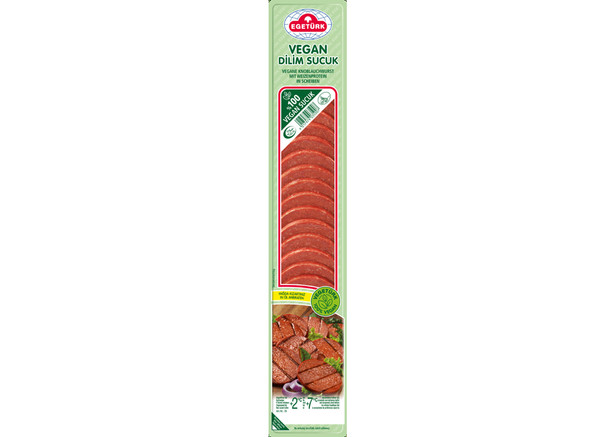 Vegane Knoblauchwurst, in Scheiben - Egetürk Vegan Dilim Sucuk