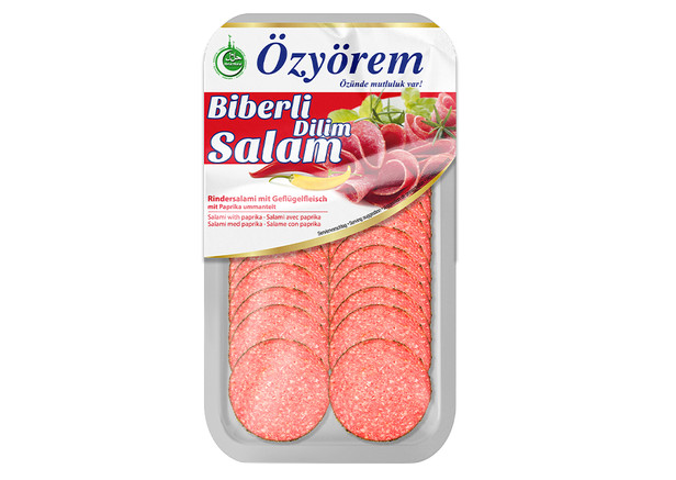 Özyörem Rindersalami mit Paprika -  Biberli Dilim Salam 80g