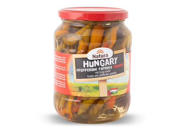 Natura Hungary Pfefferoni Paprika Scharf - Pepperoni Biberi Turşusu Acı 200g